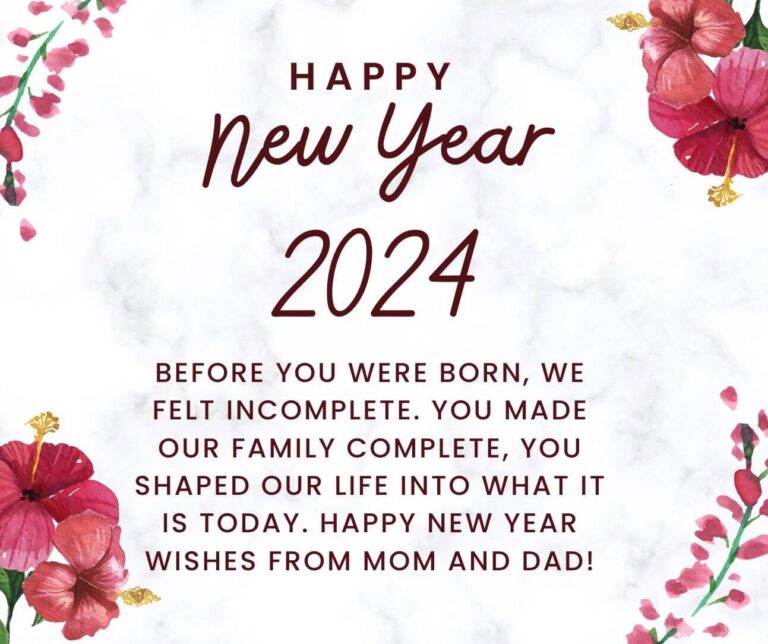 Happy New Year 2024 Wishes From Mom And Dad To Daughter