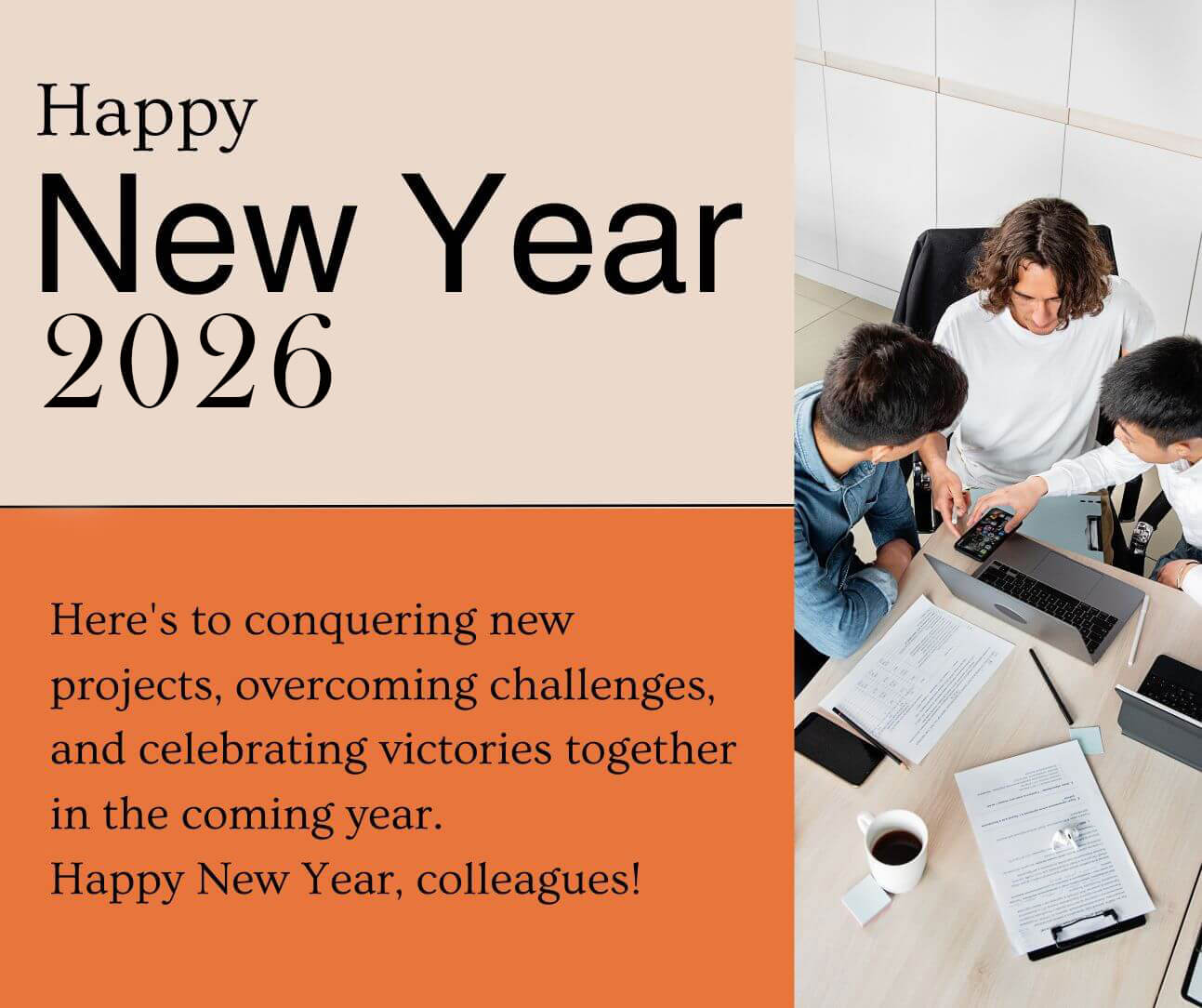 2026 Happy New Year Wishes For Office Colleagues & Staff