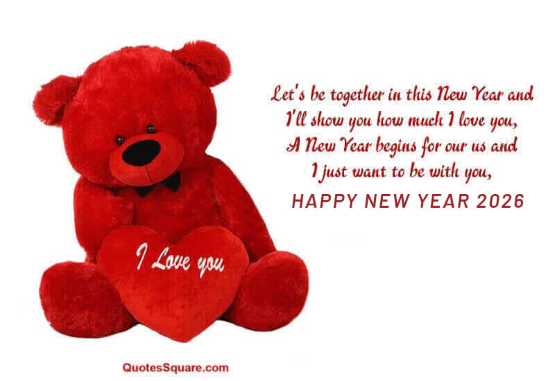 Happy New Year Romantic 2026 Wishes Teddy For Wife